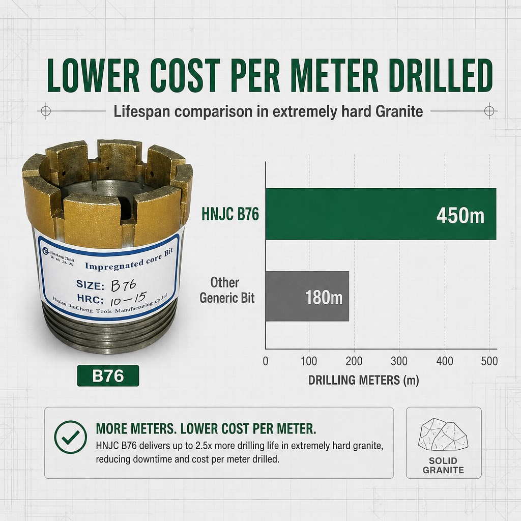 NQ Impregnated Diamond Core Drill Bit, High Recovery Rate, for Mineral Exploration Hard Rock Drilling 3